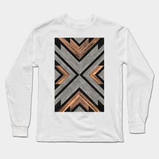 Urban Tribal Pattern No.2 - Concrete and Wood Long Sleeve T-Shirt